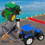Chained Tractor Towing Simulator
